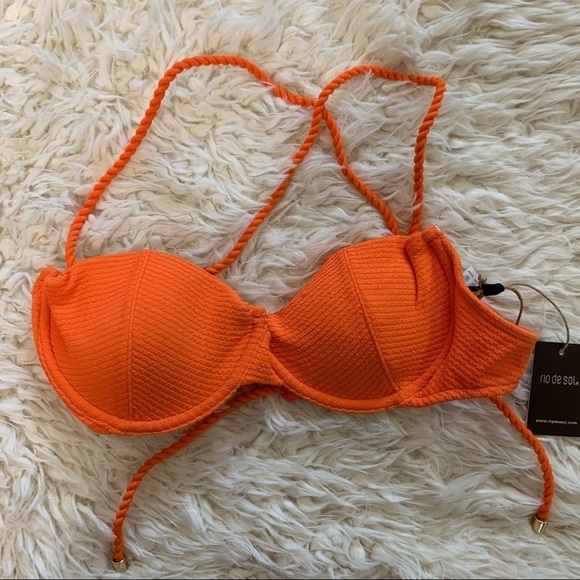 Rio Del Sol St. Tropez Tangerine Bikini Top Small - Picture 5 of 9